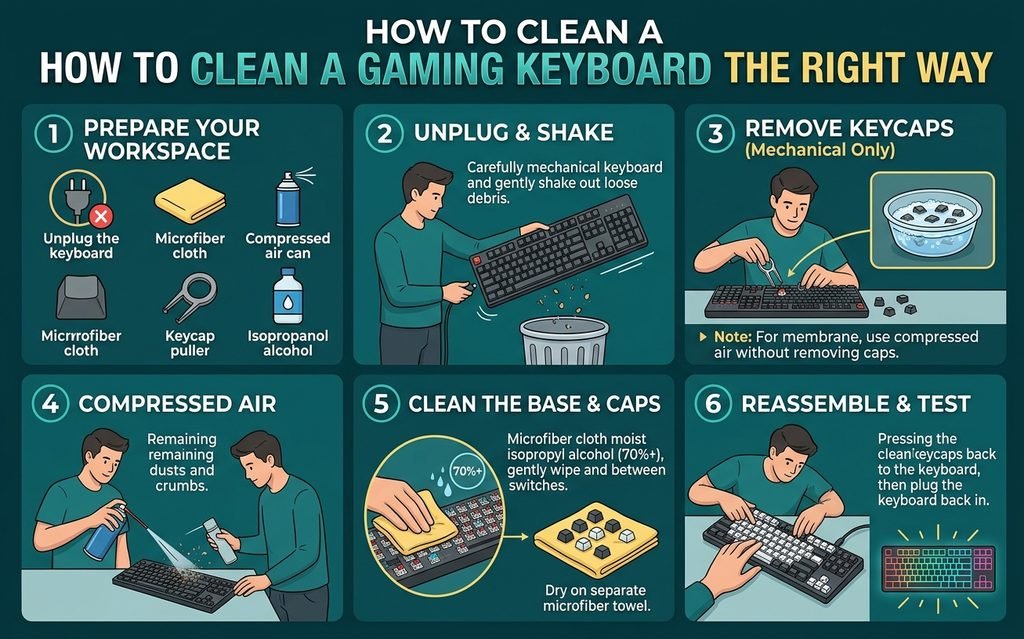 Cleaning a Membrane Gaming Keyboard